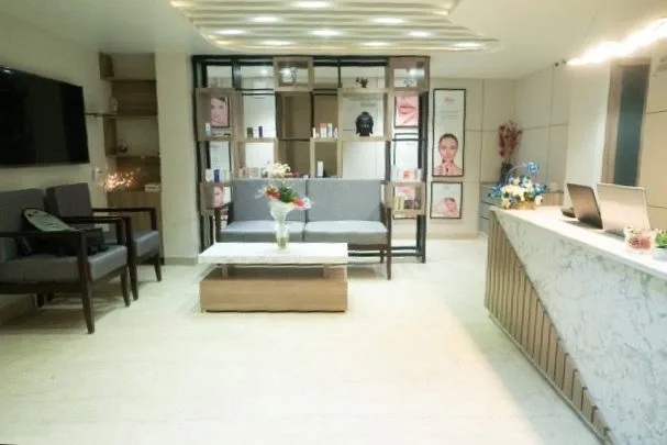 The exterior view of The Face Clinic in Delhi, featuring modern architecture, clean signage, and a welcoming entrance that reflects its premium aesthetic services.