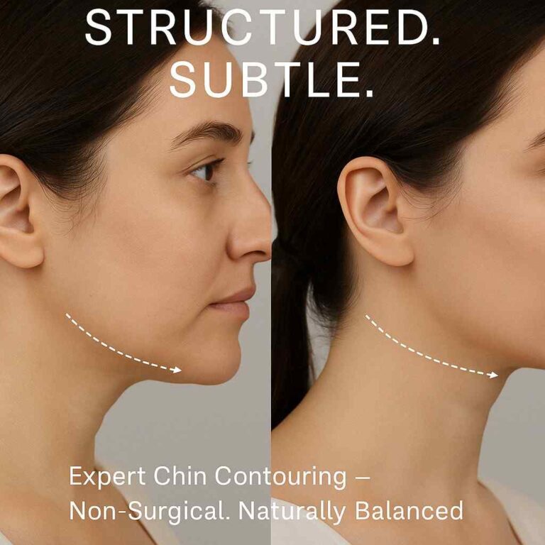 Chin fillers treatment in Delhi by expert doctor for non-surgical chin augmentation, jawline enhancement, and improved facial profile balance.