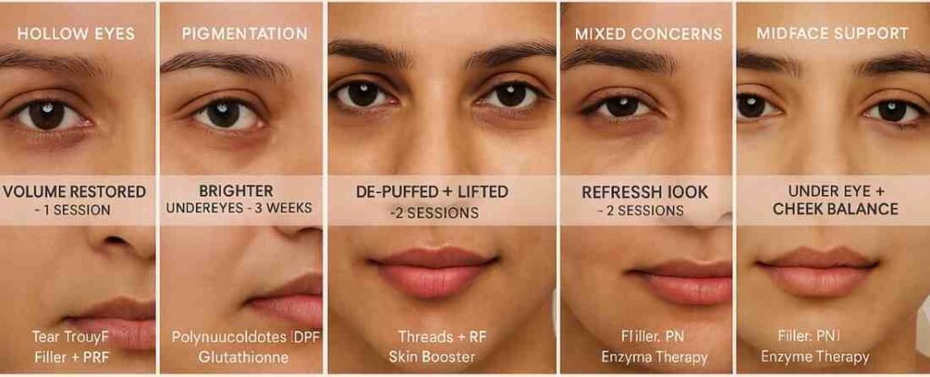 Unicorn Eye Lift treatment showcasing advanced combination approach for under-eye rejuvenation