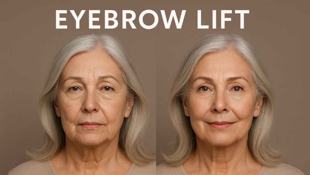 Natural eyebrow lift result