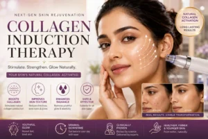 Indian woman receiving collagen induction therapy with a microneedling treatment for smoother, firmer and radiant-looking skin