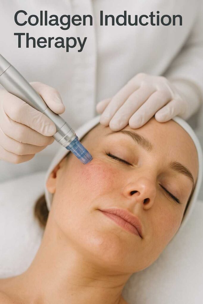 Dr. Reema Arora performing collagen induction therapy at The Face Clinic in South Delhi.