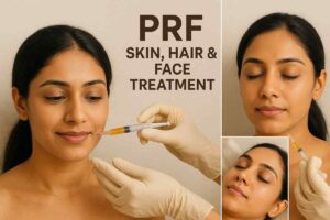 Combined PRF hair, skin, and face treatment offered at Dr. Reema Arora’s aesthetic clinic in Delhi.