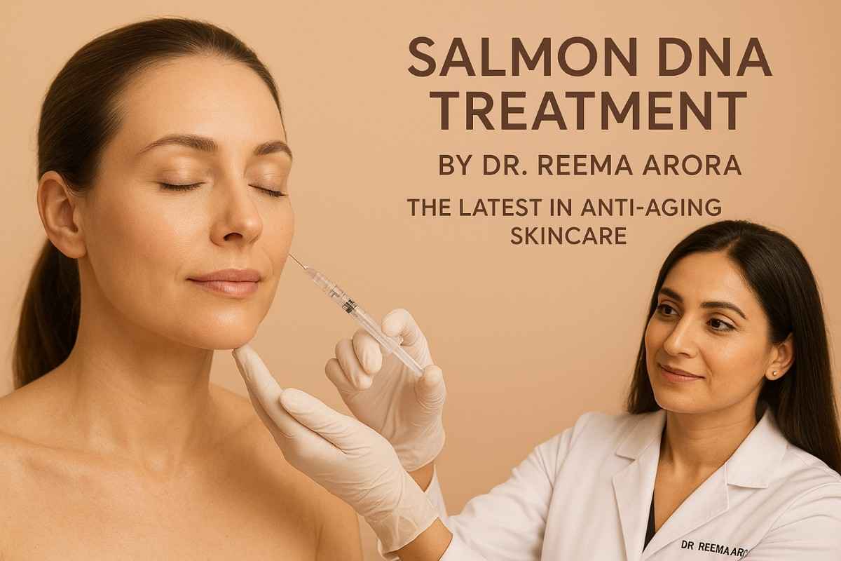 Dr. Reema Arora performing Salmon DNA injection treatment for anti-aging skincare in Delhi