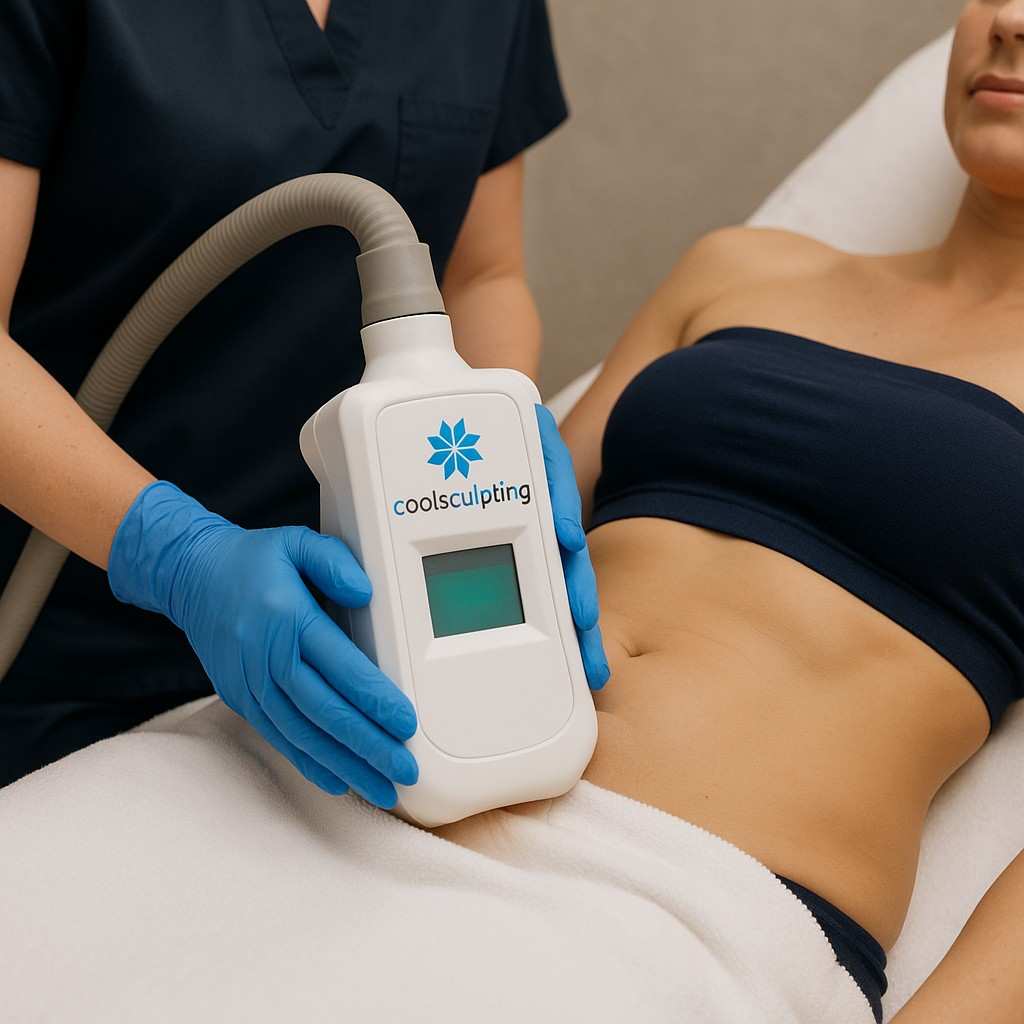 Dr. Reema Arora consulting a patient for personalized CoolSculpting fat loss plan in South Delhi.
