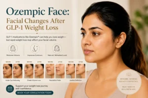 Ozempic Face makeover in Delhi showing facial changes after GLP-1 weight loss