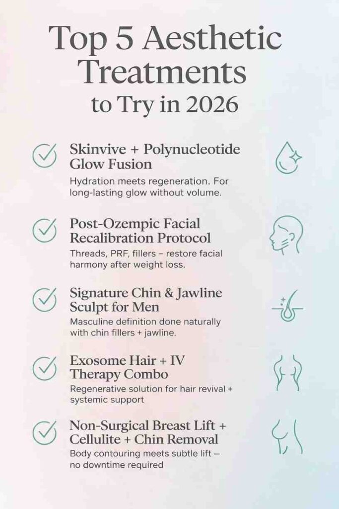 Overfilled cheeks out, natural skin glow in 2026 aesthetics