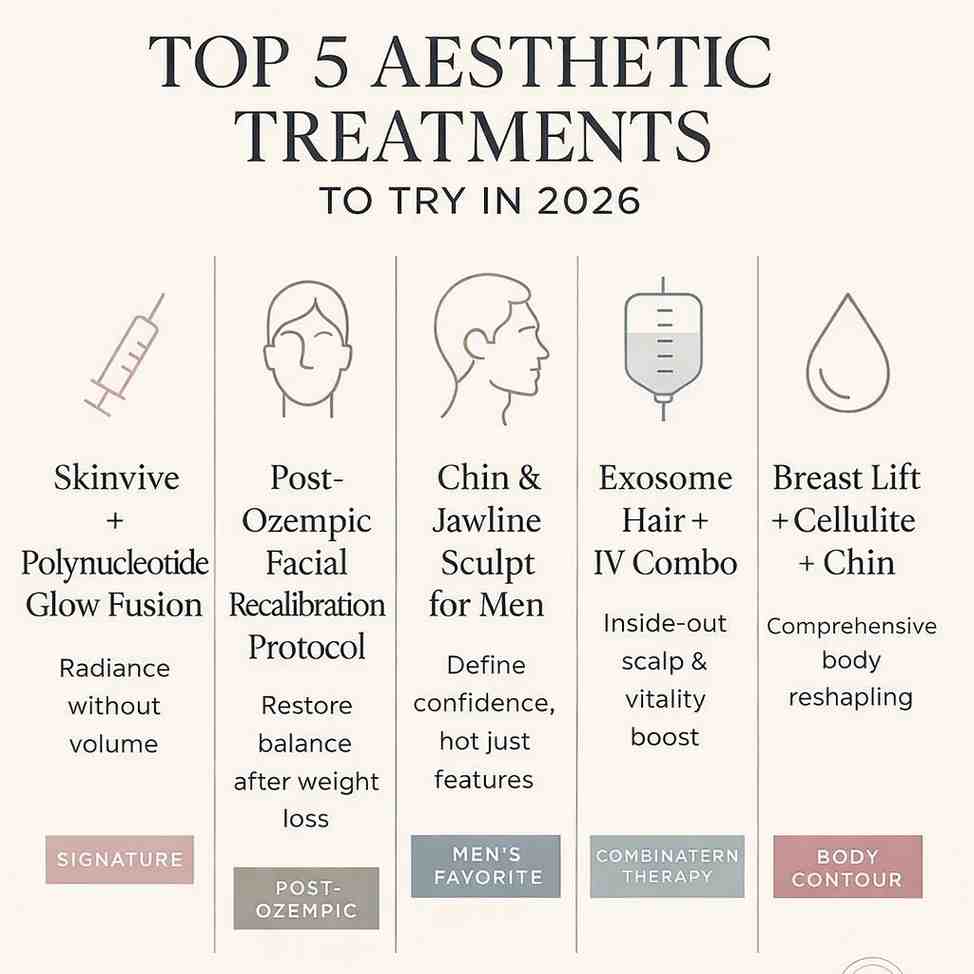 Medical aesthetics infographic curated by Dr. Reema Arora 2026
