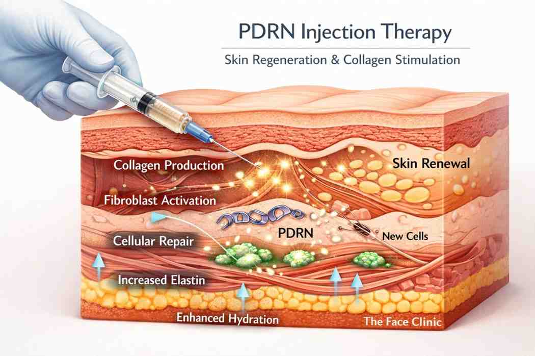 PDRN injection treatment illustrating regenerative polynucleotide therapy for skin repair and collagen stimulation
