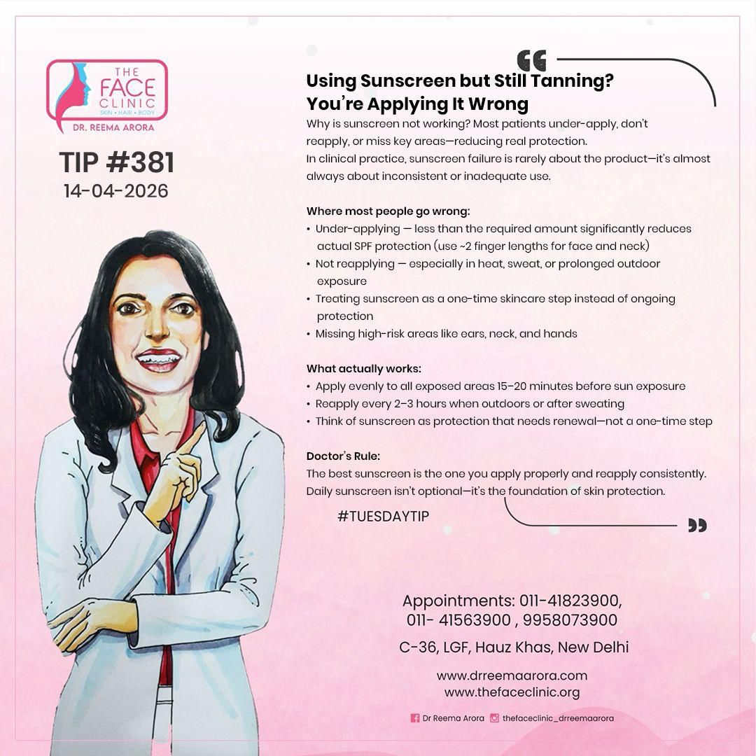 Using Sunscreen but Still Tanning? You’re Applying It Wrong 1 Using Sunscreen but Still Tanning? You’re Applying It Wrong – Dr Reema Arora