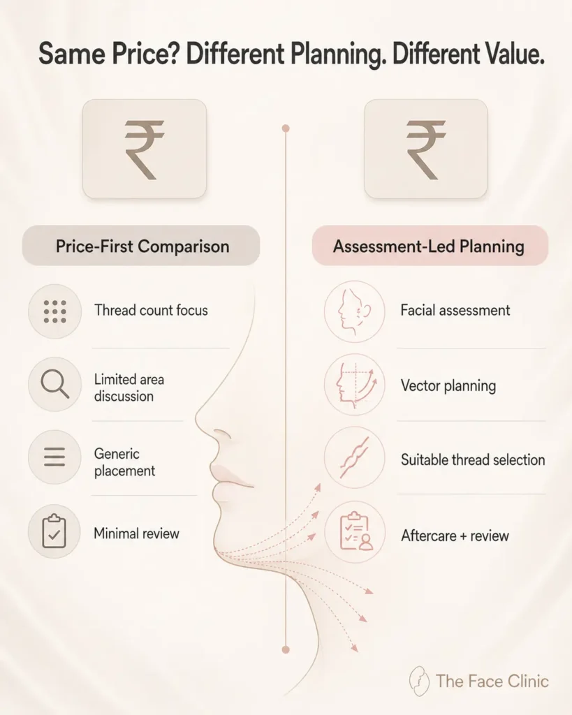 Per-thread pricing can be misleading when comparing thread lift cost and treatment value
