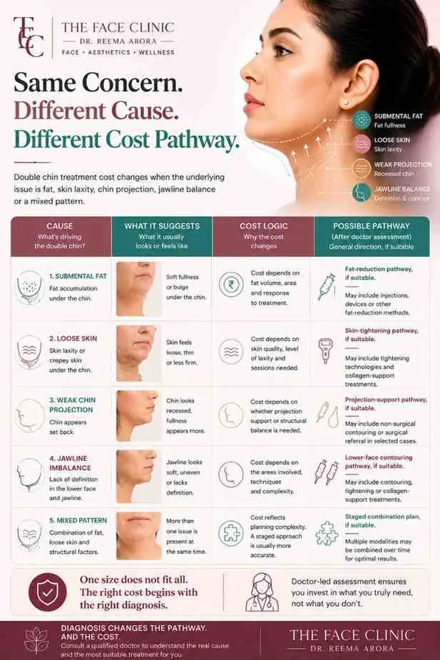 Why Double Chin Treatment Cost Depends on the Cause – Dr Reema Arora